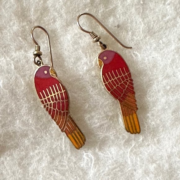 Laurel Burch Jewelry - Vintage 1980's Laurel Burch “Lorikeets” Earrings